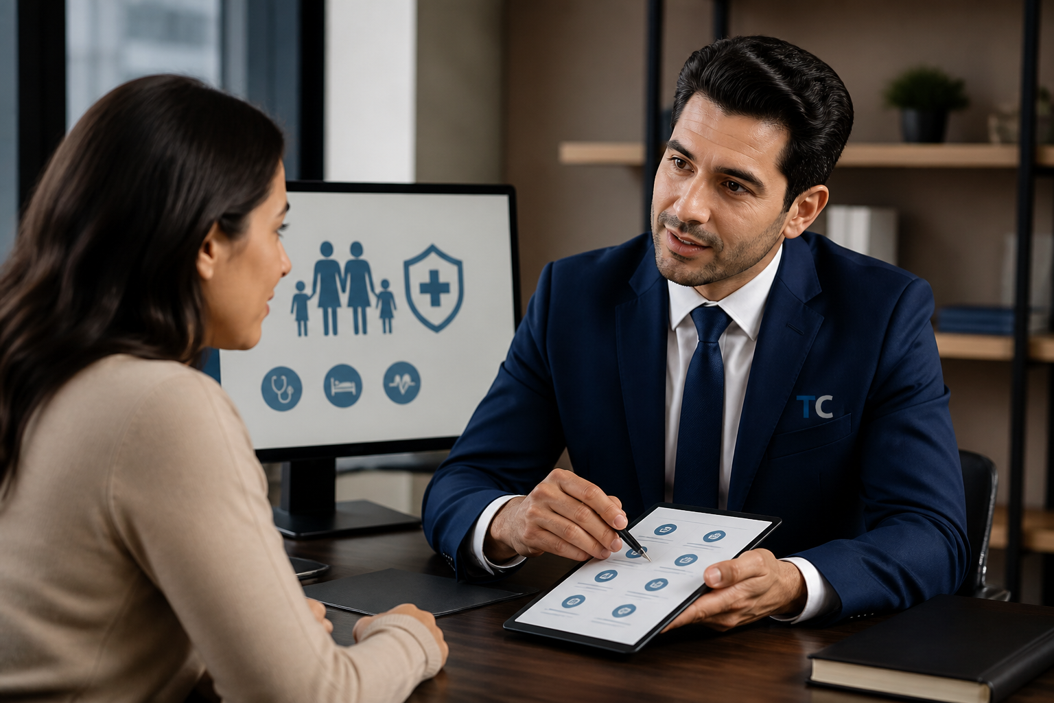 Asesor TC Seguros comparando póliza GMM México