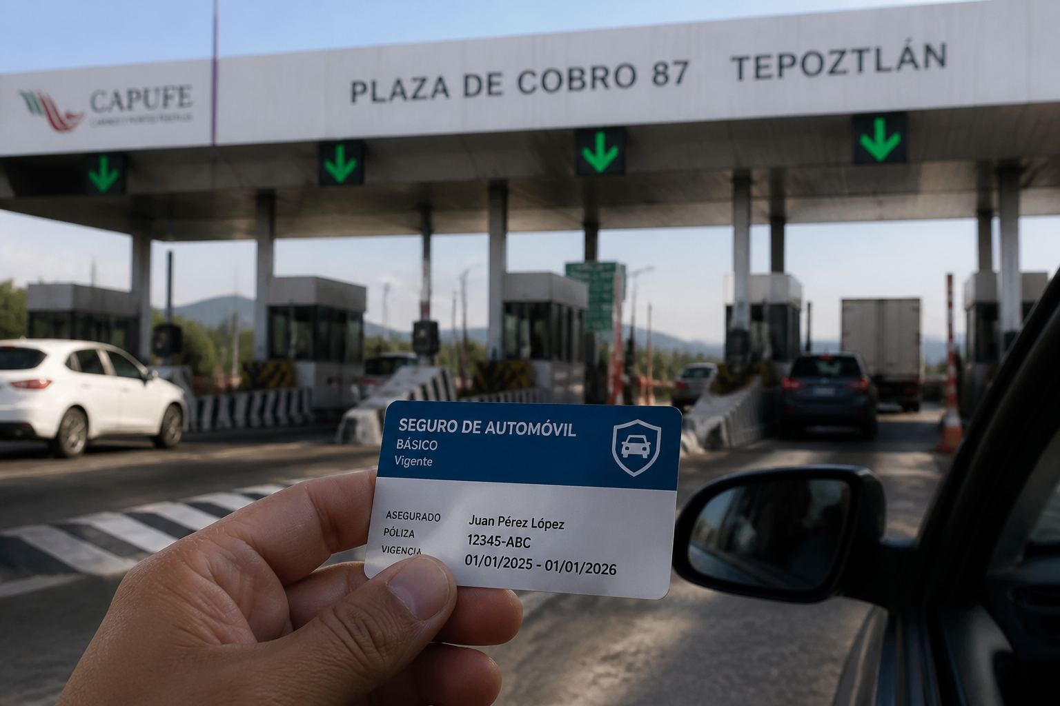 Póliza básica de auto solo para Capufe o tránsito local México