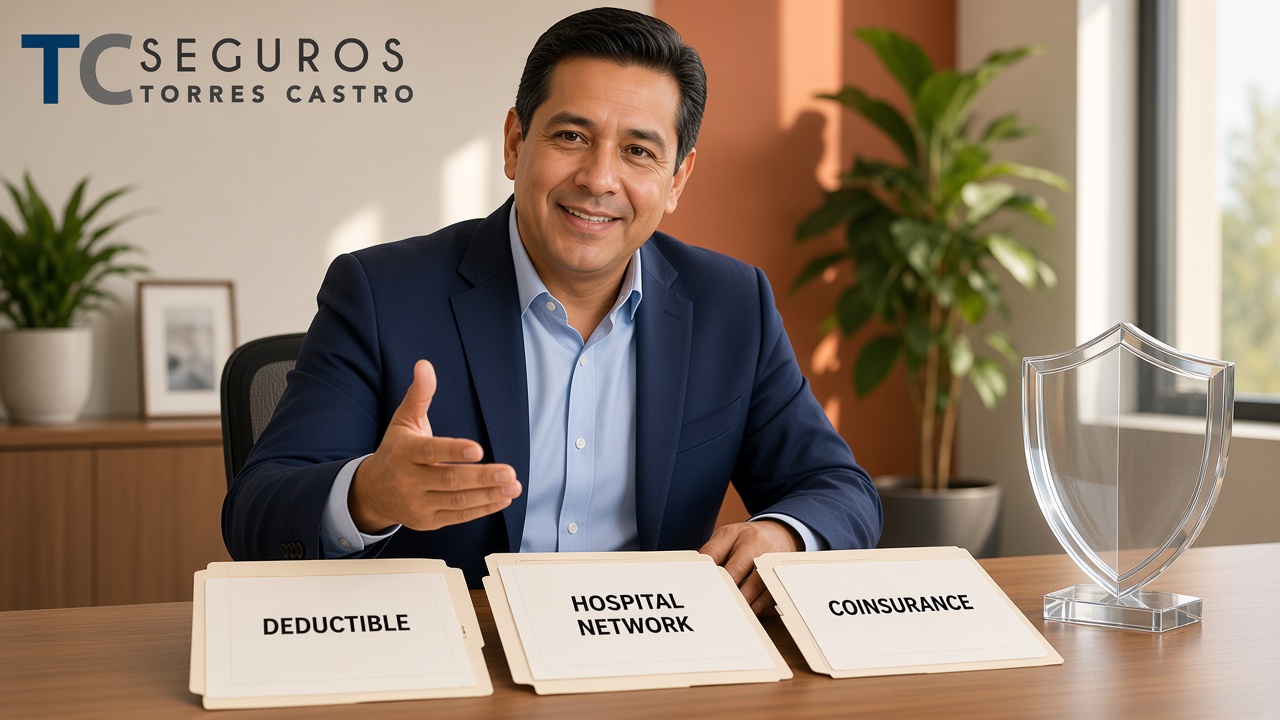 Asesor TC Seguros explicando deducible red y coaseguro de un GMM